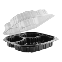 Anchor Packaging 4651033 3-Compartment Plastic Container w/ Tear Lid