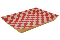 Southern Champion Tray 0590 Checkerboard Lunch Trays, Red/Kraft