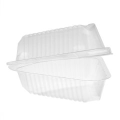 Pactiv 0CI890190000 9" Hinged Lid Pie Wedge Container, Clear