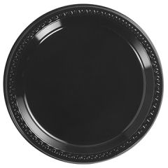 Huhtamaki 81409 9" Heavyweight Plastic Plate, Black