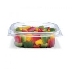 Placon CS04 Crystal Seal 4oz Plastic Hinged Container, PET, 4 oz, Clear