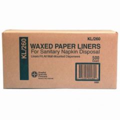 Hospeco KL 260 Sani Wax Paper Receptacle Liners, 500/Case