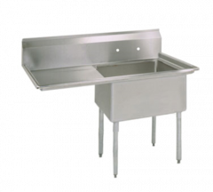 BK Resources BKS-1-1620-12-18L Stainless Steel 1 Compartment Sink w/ 18" Left Drainboard