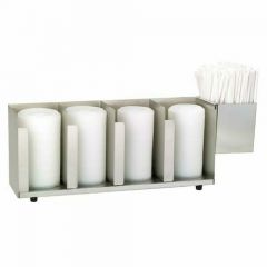 Dispense-Rite CTLD-19A 4 Compartment Lid Organizer with Straw Holder