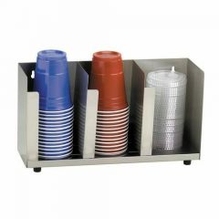 Dispense-Rite CTLD-15  3-Section Stainless Steel Countertop Cup & Lid Organizer