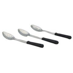 Boelter BSPH-11-P  11" Perforated Serving Spoon w/ Plastic Black Handle