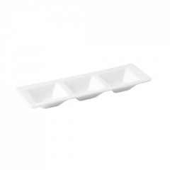 Oneida L6050000920 Zen 10-3/8" White 3-Compartment Tray