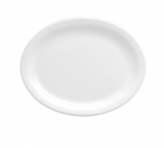 Oneida F8000000359 Buffalo Bright White 11-1/2" x 8-3/4" Narrow Rim Platter