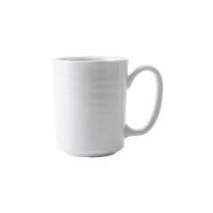 Tuxton FPM-080 Pacifica Porcelain White Embossed Mug with Large Handle