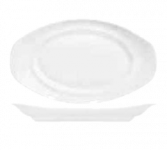 Syracuse 905356552 Slenda 14" x 8-1/4" White Oval Platter