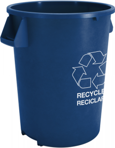 Carlisle 841032REC14 Bronco Recycle Waste Container, 32 gallon