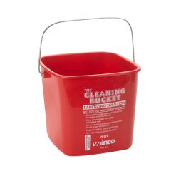Winco PPL-6R 6 Quart Sanitizer Cleaning Bucket