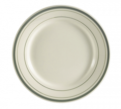 City Arts China GS-31 6-1/4" dia. Greenbrier Plate, Green Band/American White