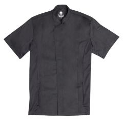 Chef Works CES02BLKXL Bristol V-Series Single-Breasted Chef Coat, Black, X-Large