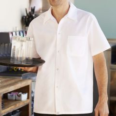 Chef Works White Utility Cook Shirt w/Snaps - Medium