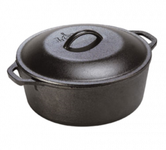 Lodge L8DOL3, Dutch Oven with Loop Handles and Iron Cover, 5qt
