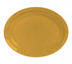 Libbey 903033001 Cantina 13-5/8"X10-1/2" Oval Carved Platter, Saffron