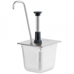 Server 83433 1/6-Pan Pump, Tall Spout - Stainless Steel