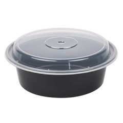 Pactiv NC-729-B VERSAtainer 32oz Microwavable Round Takeout Container and Lid Combo