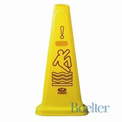 American Plastics 221YW Safety Cone 26"H Wet Floor Sign, Yellow