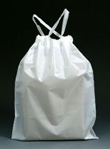 Associated Bag 59-3-58W Poly Bag w/ Drawtape + 4" Bottom Gusset, 18X18X4