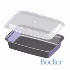Cube Packaging CR-937B 38 Oz Black Plastic Container