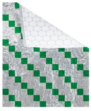 Bagcraft 300830 Foil/Paper Honeycomb Insulated Wrap Green Check 10 1/2" x 13"
