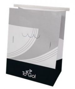 Bagcraft 301047 White Meal Bag with Vents & Tin Tie Medium ToGo!, Paper, 8-1/4"X5-1/4"X10-3/4", Black/White
