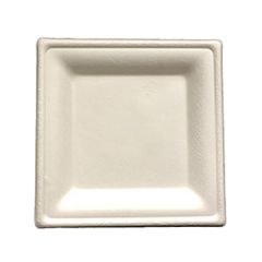 PrimeWare DP-10 10-1/4" Square Diamond Compostable Plate, White