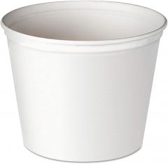 Unwaxed 53oz Paper Bucket, White