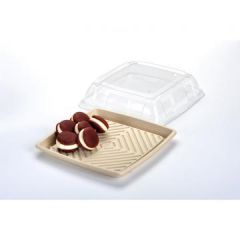 Sabert 52912F025 Clear Lid for 12" Square Pulp Catering Platter