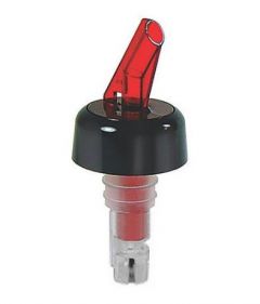 Co-Rect Products EP0216 Econo 1-1/4 Oz. Pourer with Clear Base and Red Nozzle