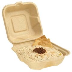 Fabri-Kal GP661 Compostable Hinged To-Go Container
