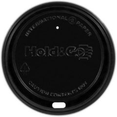 Graphic Packaging LHDDB-16 Plastic Dome Sip Lid, Fits 12-20oz Hot Cup, Black