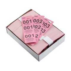 Winco CCK-5PK Pink Coat Check Tickets - 500/Box