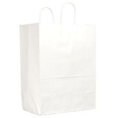 Duro 84642 Paper Bag w/ Handle, 13"X7"X17", White