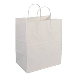Duro 88206 Paper Bistro Bag w/ Handle, 10"X6-3/4"X12", White