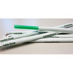 Cell-O-Core CGJW4500GREE 7-3/4" Jumbo Wrapped Biodegradable Straw, Box/500
