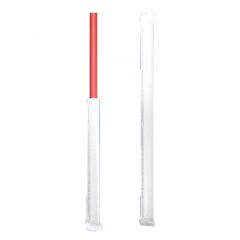 Prime Source PS24/500W/R 7-3/4" Jumbo Wrapped Straw, White/Red Stripe