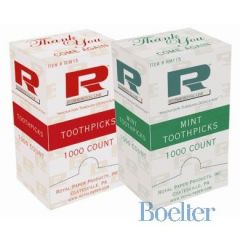 AmerCareRoyal RM112S / TMT12 Individually Cello Wrapped Mint Toothpicks