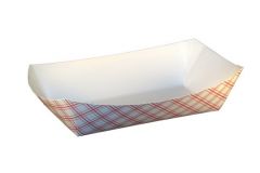 Speciality Quality Packaging 6125 1/4 lb Paper Food Tray, Kraft Plaid