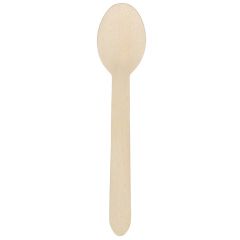 Hoffmaster 883332, 6" Wood Spoon, Earthwise, Natural - Bulk