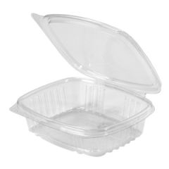 Genpak AD08 Hinged Deli Container, APET, 8 oz, Clear