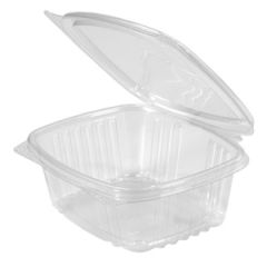 Genpak AD12 Hinged Deli Container, APET, 12 oz, Clear