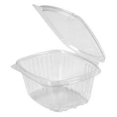 Genpak AD16 Hinged Deli Container, APET, 16 oz, Clear