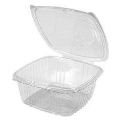 Genpak AD64 Hinged Deli Container, APET, 64 oz, Clear