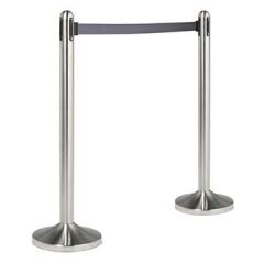 American Metalcraft RSRTGY Portable Retractable Barrier System, Grey