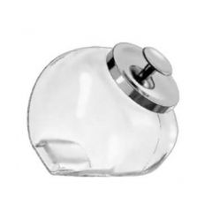 Anchor Hocking 69857AHG17 1/2 Gal Glass Penny Candy Jar - Chrome Cover
