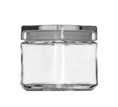 Anchor Hocking 85587R 1 Quart Stackable Glass Square Jar