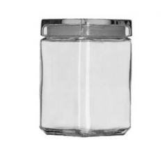Anchor Hocking 85588R 1 1/2 Quart Stackable Glass Square Jar